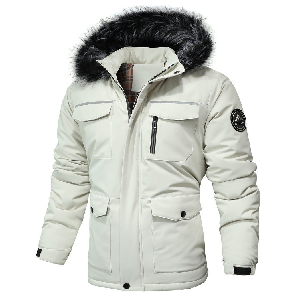 Herren Arctic-Parka mit abnehmbarer Kunstfellkapuze und verstärkten Utility-Taschen Nord Taschen