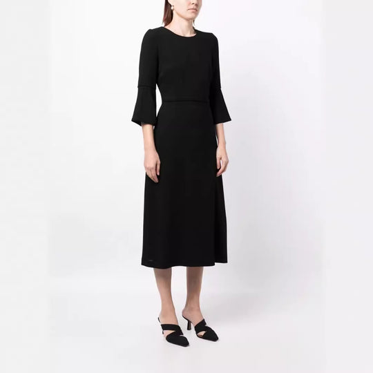Damen Midikleid mit taillierter Silhouette und Trompetenärmeln Nord Taschen