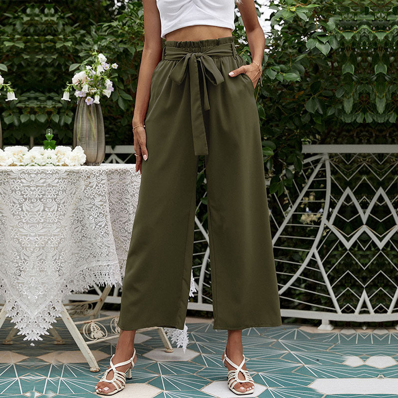 Damen Elegante Palazzo-Hose mit Taillengürtel Nord Taschen