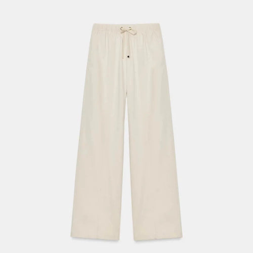 Damen Weite High-Waist-Hose mit elastischem Bund und Kordelzug Nord Taschen