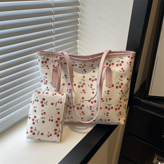 Damen elegante Strandtasche mit romantischem Lippenmuster Nord Taschen