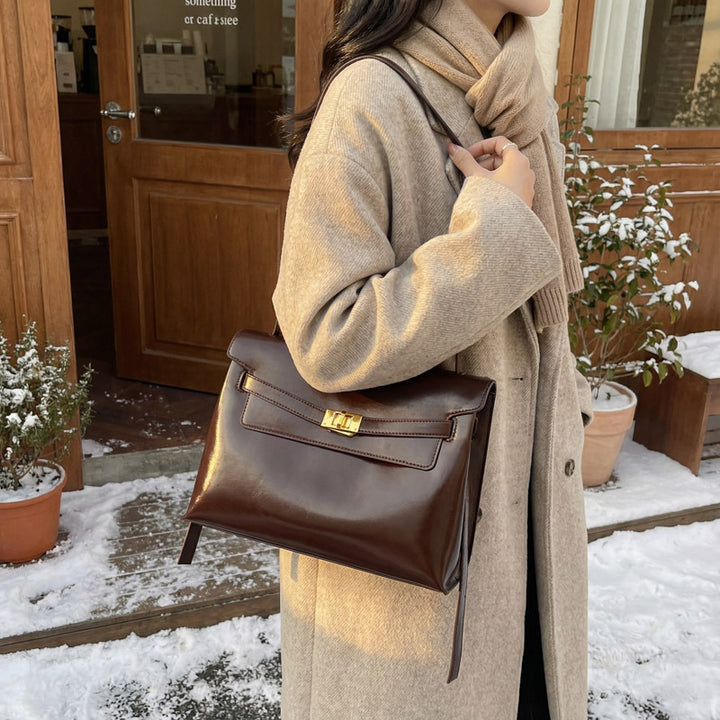 Damen elegante Schultertasche aus hochwertigem Leder Nord Taschen