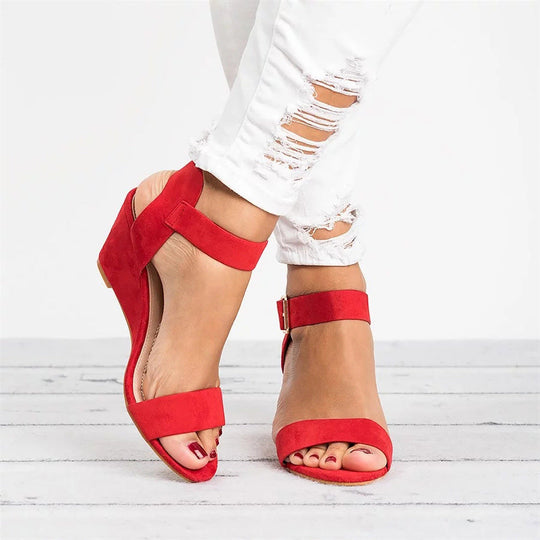 Damen Wedge-Sandalen mit verstellbaren Riemen und rutschfester Sohle