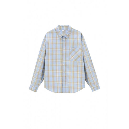 Unisex Boxy-kariertes Overshirt mit Hemdkragen und aufgesetzter Brusttasche Nord Taschen