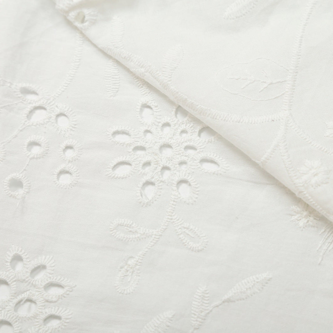 Damen Midirock mit Broderie Anglaise, ausgestellter A-Linie und geschwungenem Saum Nord Taschen