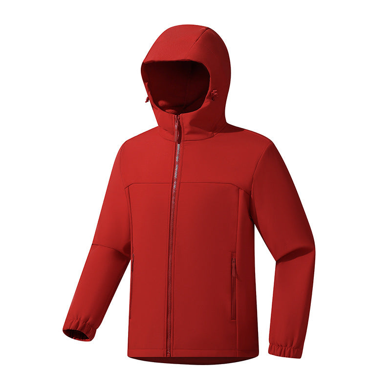 Herren Leichte Softshelljacke mit Kapuze, wind- und wasserabweisender Oberfläche und Reißverschlusstaschen Nord Taschen