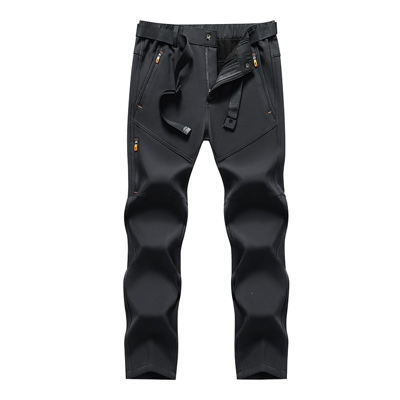 Herren Technische Softshell‑Outdoorhose mit vorgeformten Knien, wasserabweisenden Reißverschlüssen & integriertem Gürtel Nord Taschen