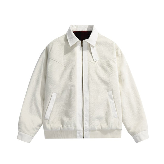 Herren Teddy-Fleece-Boxy-Jacke mit Hemdkragen, durchgehendem Metallreißverschluss & geripptem Saum Nord Taschen