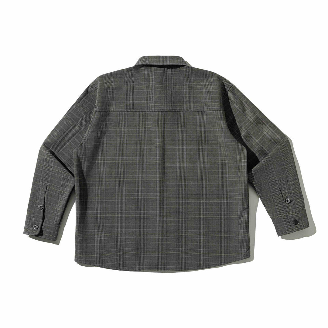 Herren Boxy Glencheck-Hemdjacke mit verlängertem Saum und aufgesetzter Brusttasche Nord Taschen