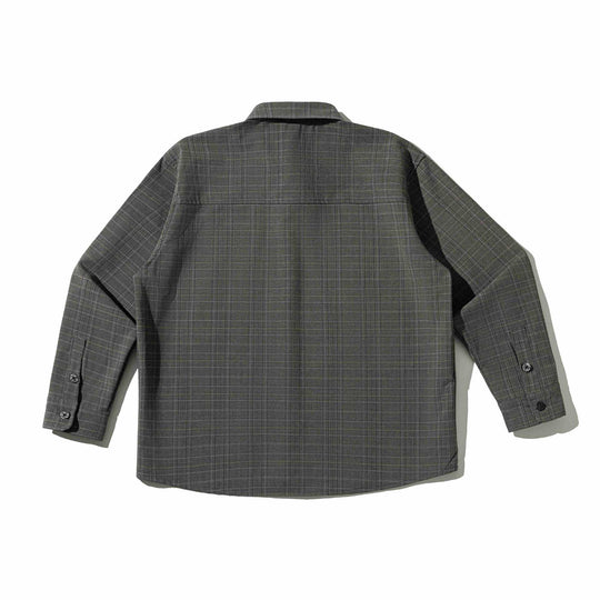Herren Boxy Glencheck-Hemdjacke mit verlängertem Saum und aufgesetzter Brusttasche Nord Taschen