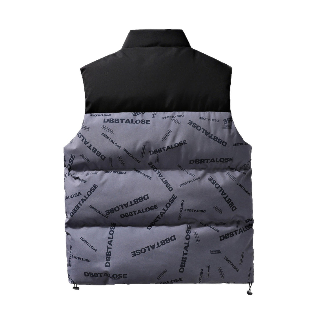 Herren Gesteppte Weste mit hohem Stehkragen, Allover-Logoaufdruck & Kordelzug Nord Taschen