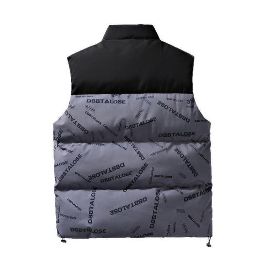 Herren Gesteppte Weste mit hohem Stehkragen, Allover-Logoaufdruck & Kordelzug Nord Taschen