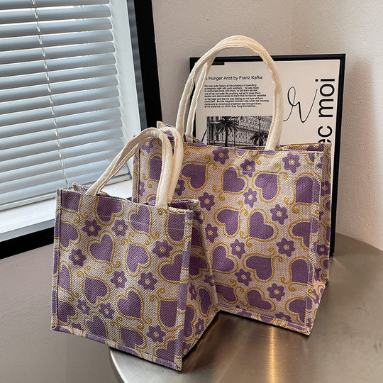 Damen Tragetasche mit floralem Herzdesign und stabilen Griffen Nord Taschen