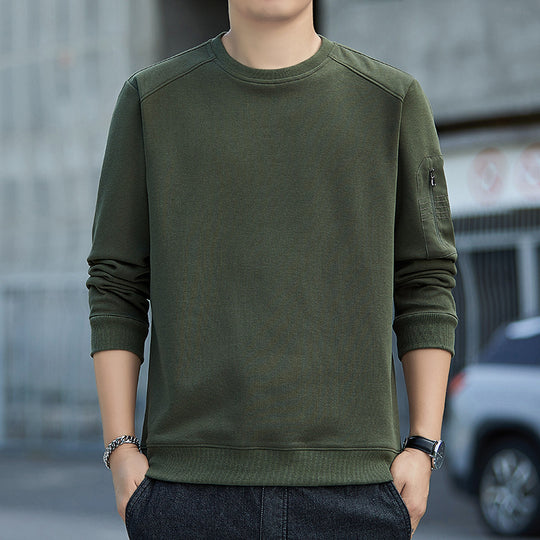 Herren Minimalistisches Sweatshirt mit Raglanärmeln und Reißverschluss-Ärmeltasche Nord Taschen