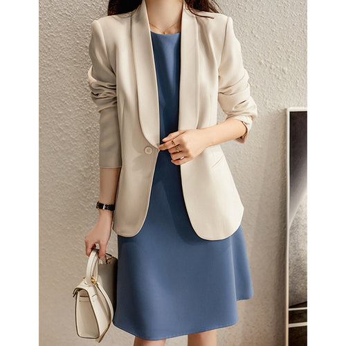 Damen Figurnaht-taillierter Blazer mit Schalkragen und formgebender Innenverarbeitung Nord Taschen