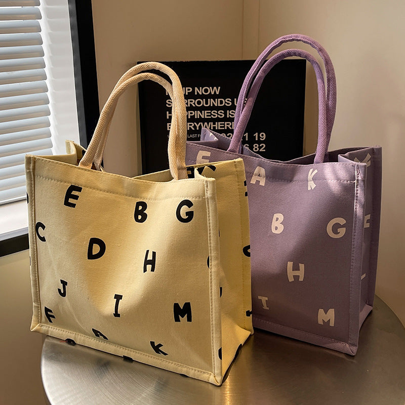 Damen Einkaufstasche mit buntem Alphabet-Design und stabilen Griffen Nord Taschen