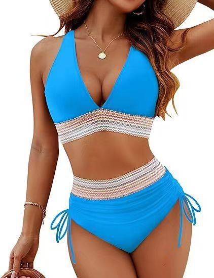 Damen Bikinis mit hoch tailliertem Schnitt und modischen Details