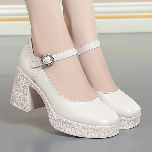 Damen Trendige Plateau-Mary Jane Schuhe mit elegantem Riemen Nord Taschen
