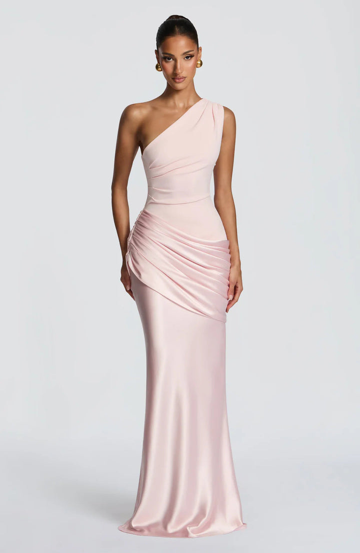 Damen Elegantes One-Shoulder Maxikleid mit raffinierten Drapierungsdetails