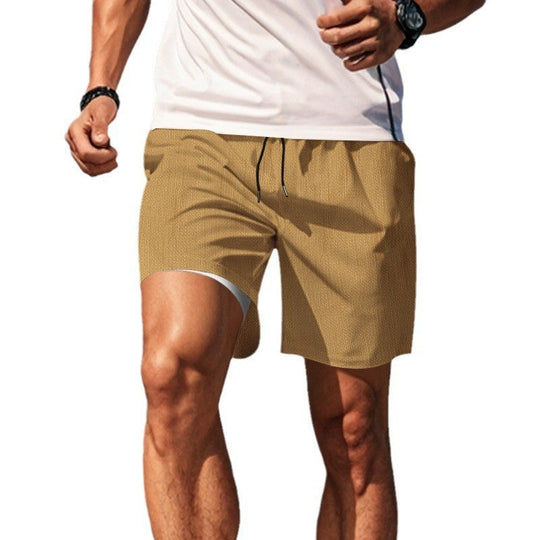 Herren nan zweilagige Badeshorts mit integrierter Kompressions-Innenhose und versteckter Handytasche