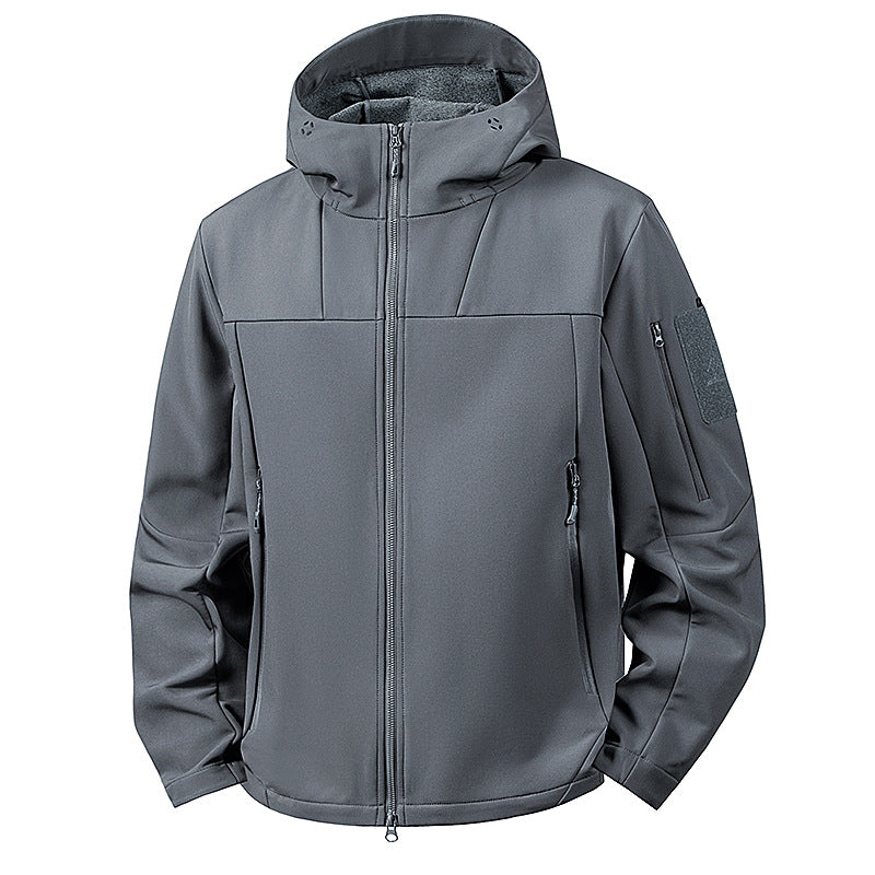 Herren wind- und wasserabweisende Softshelljacke mit Kapuze und taktischen Taschen Nord Taschen