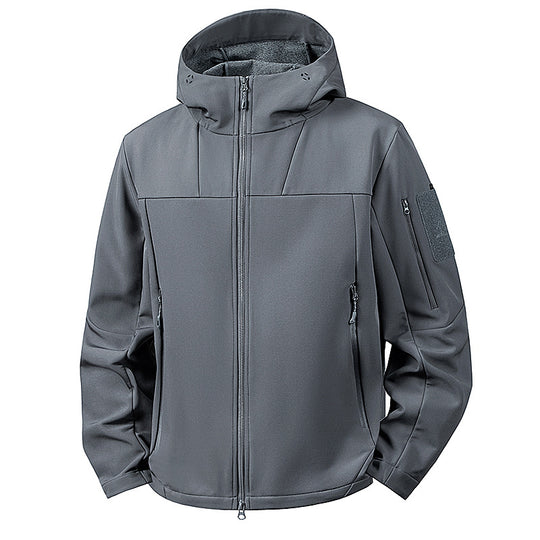 Herren wind- und wasserabweisende Softshelljacke mit Kapuze und taktischen Taschen Nord Taschen