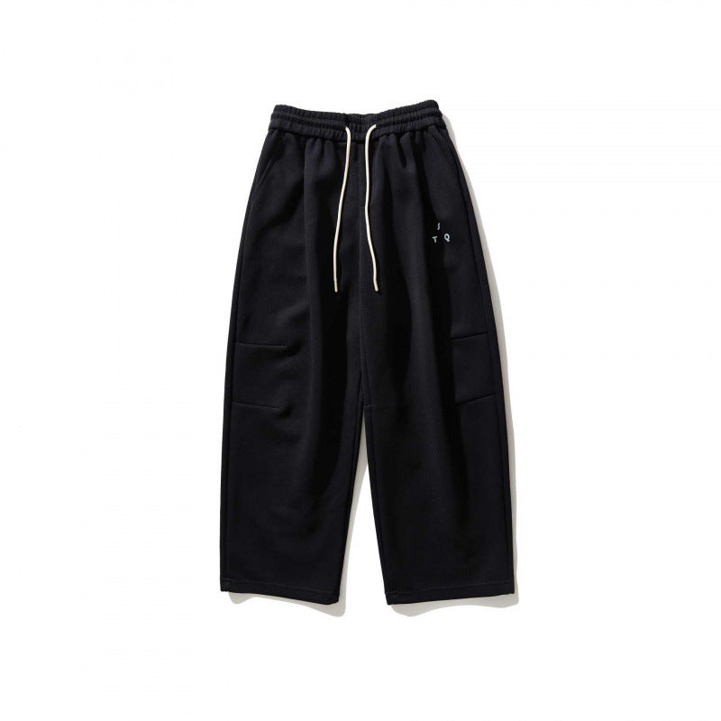 Unisex Weite Relaxed-Jogginghose aus French-Terry mit hohem Elastikbund und Kordelzug Nord Taschen