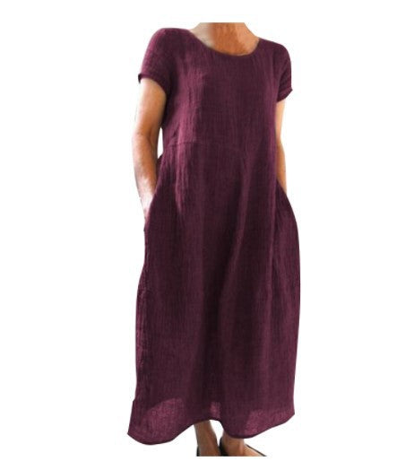 Damen Langarm Sommerkleid Nord Taschen