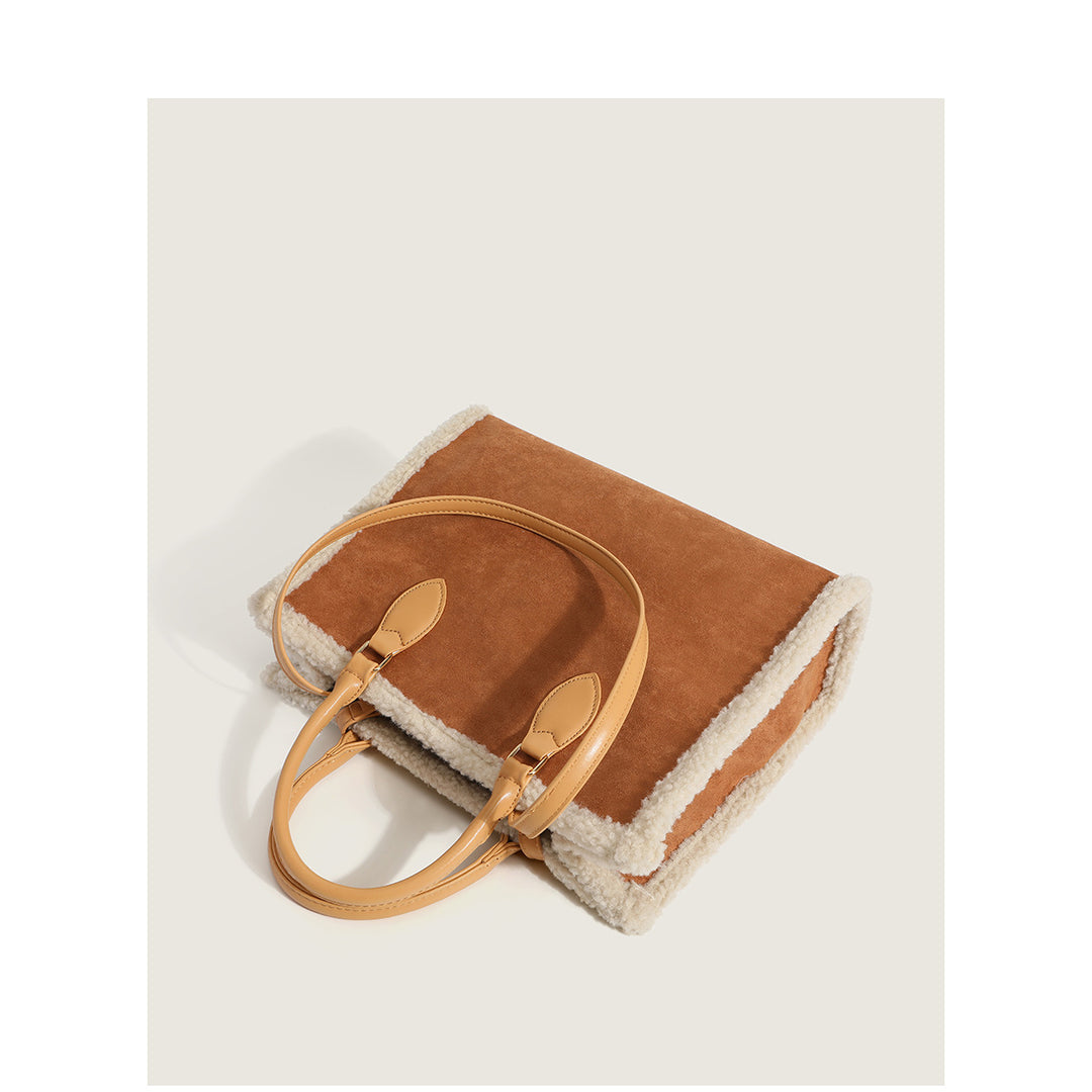 Damen Shopper-Tasche mit elegantem Fellbesatz Nord Taschen