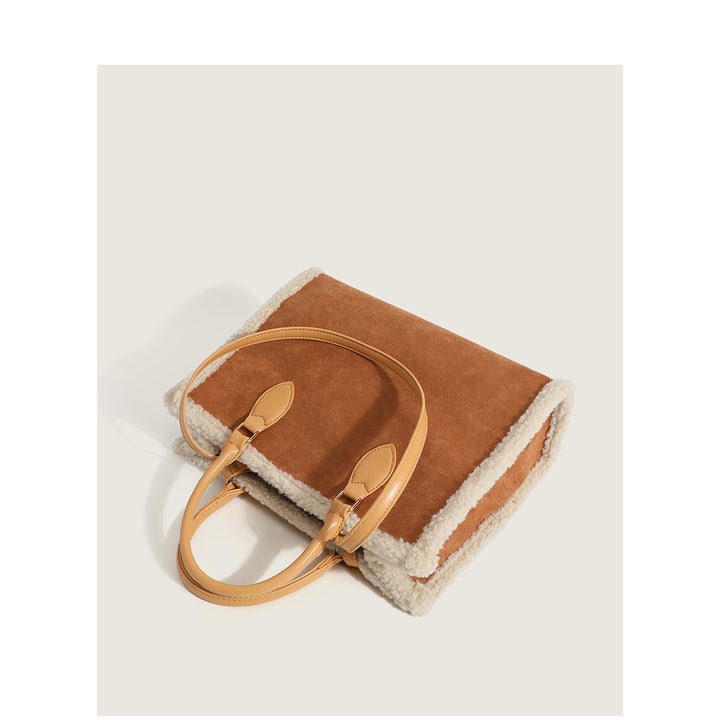 Damen Shopper-Tasche mit elegantem Fellbesatz Nord Taschen