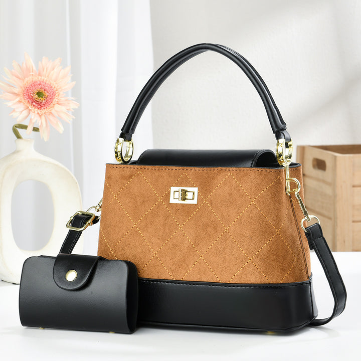 Damen elegante Handtasche mit luxuriösem Steppdesign und abnehmbarer Clutch Nord Taschen