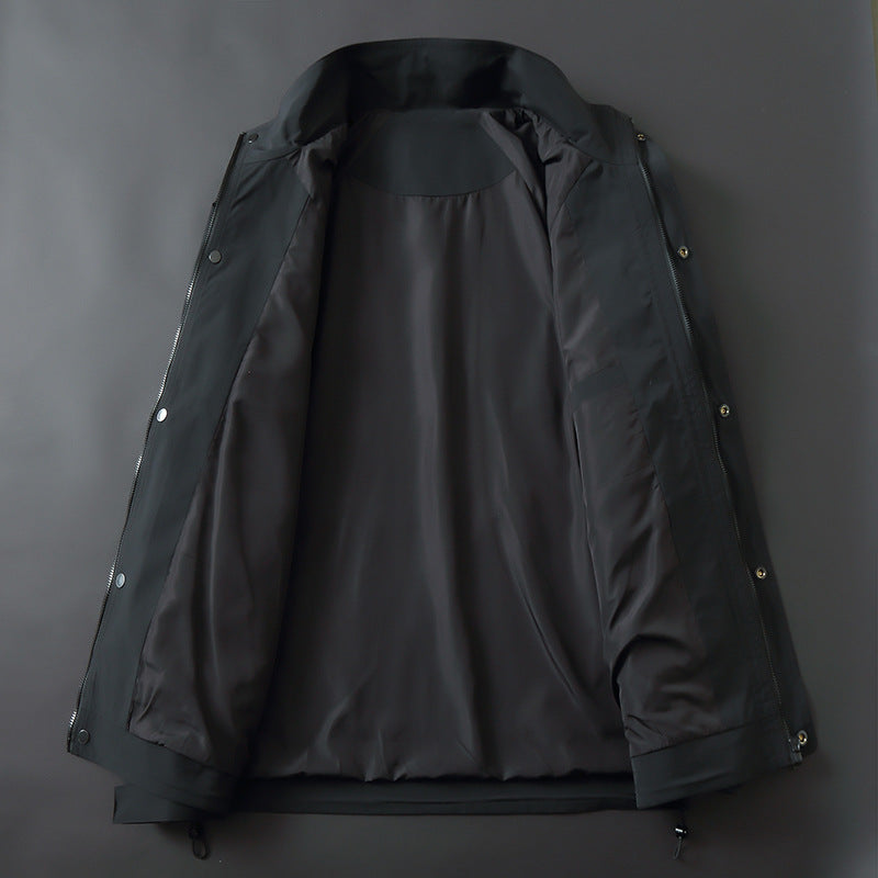 Herren Leichte technische Softshell-Übergangsjacke mit Stehkragen und verdeckter Reißverschlussleiste Nord Taschen