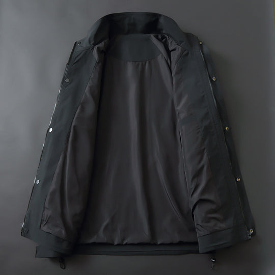 Herren Leichte technische Softshell-Übergangsjacke mit Stehkragen und verdeckter Reißverschlussleiste Nord Taschen