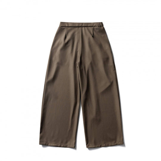 Damen Weite Culotte-Hose mit hoher Taille, Bundfalten und Bindegürtel Nord Taschen