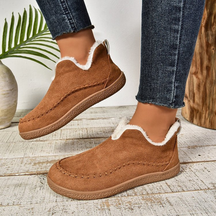Damen Thermo‑Mokassin‑Slipper mit hohem Schaftkragen, handgenähter Ziernaht und flexibler Profilsohle Nord Taschen