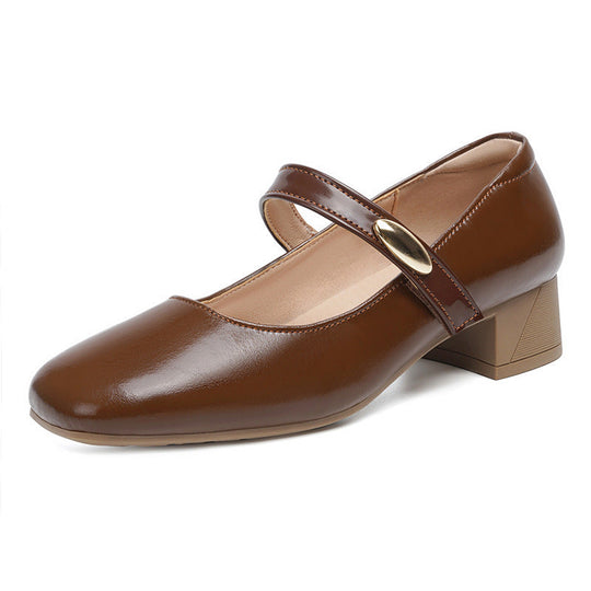 Damen Mary Jane Blockabsatzschuhe mit modischer Schnalle Nord Taschen