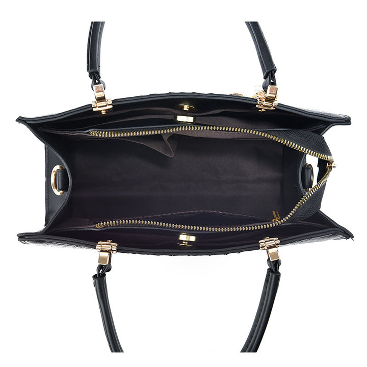 Damen Handtasche mit edler Krokodilprägung und abnehmbarer Clutch Nord Taschen