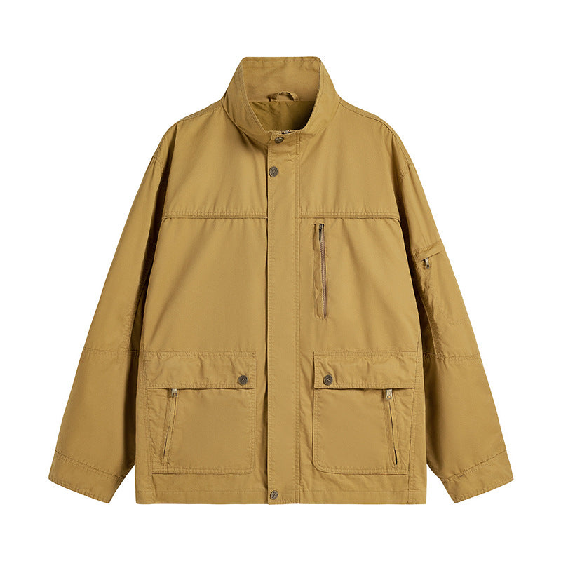 Herren leichte Outdoor-Utility Jacke mit Stehkragen Nord Taschen