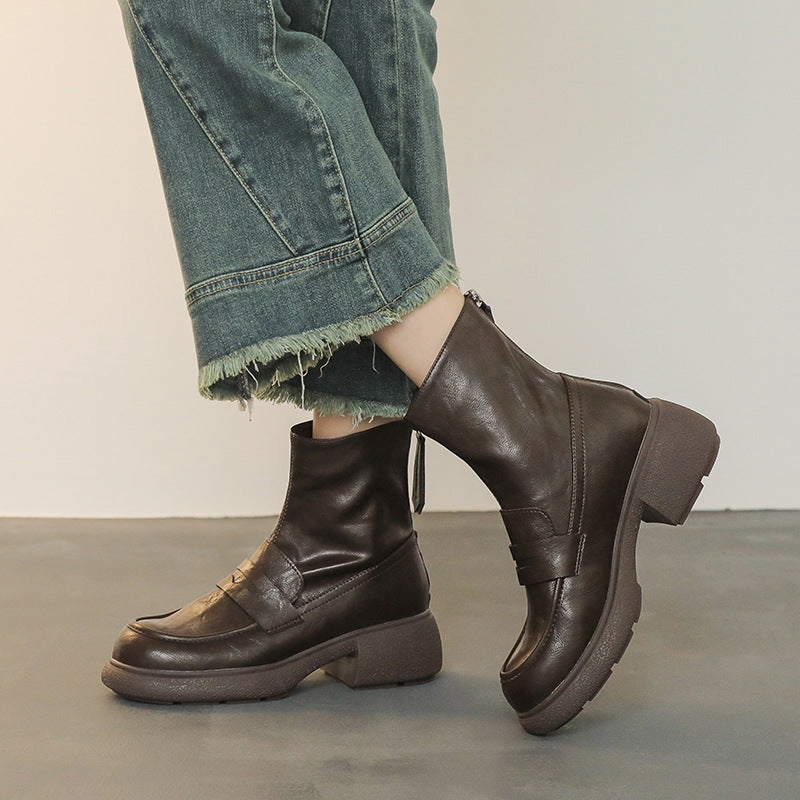 Damen Ankleboot im Loafer‑Moccasin‑Look mit sculpted Blockabsatz und Zuglasche Nord Taschen