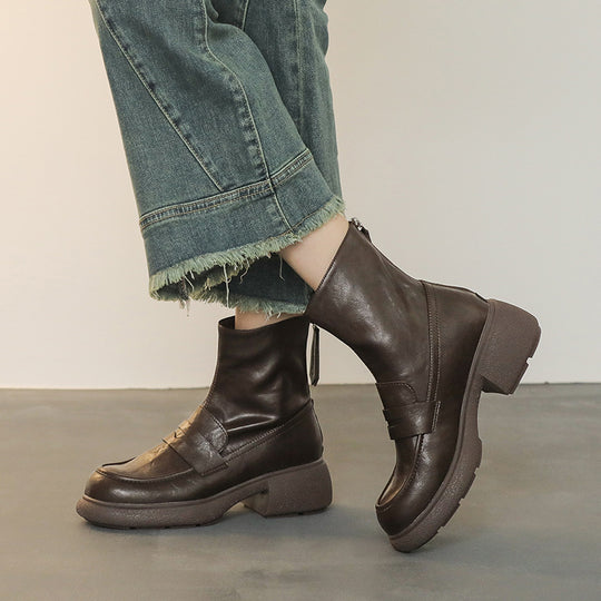 Damen Ankleboot im Loafer‑Moccasin‑Look mit sculpted Blockabsatz und Zuglasche Nord Taschen