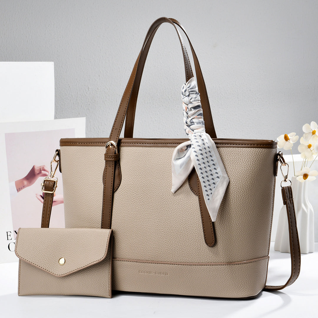 Damen elegante Shopper-Tasche mit abnehmbarem Mini-Portemonnaie Nord Taschen