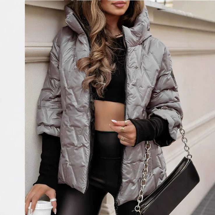 Damen Steppjacke mit hochabschließendem Kragen und breitem Ärmel