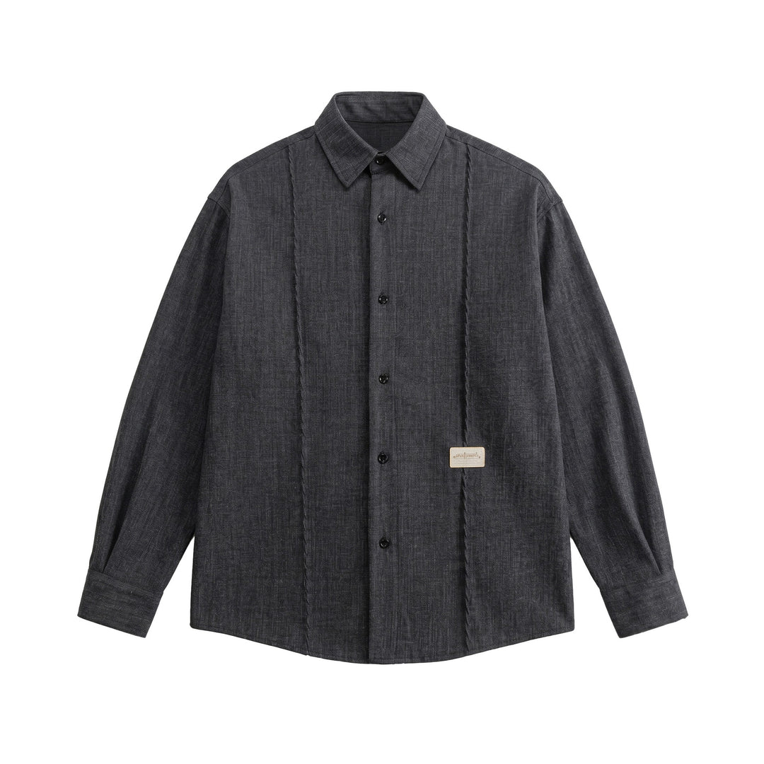 Herren Oversize-Hemdjacke aus leichter Denim-Optik mit sichtbaren Ziernähten Nord Taschen