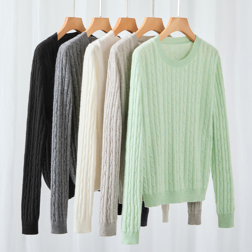 Damen Kuscheliger Zopfstrick-Pullover aus Feinstrick mit Rundhalsausschnitt Nord Taschen