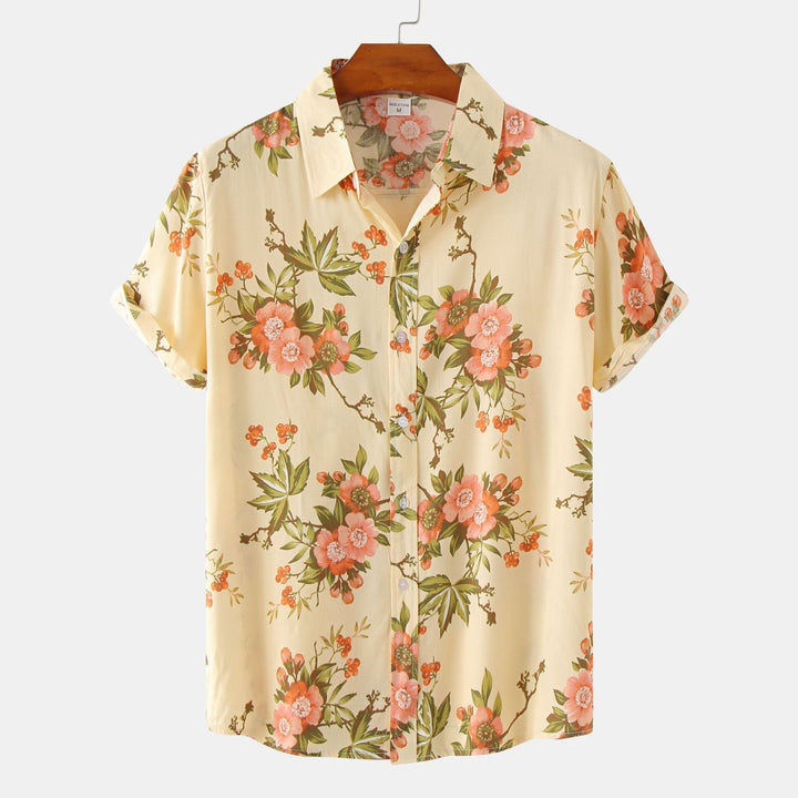 Floral kurzärmeliges Blumenhemd Männer