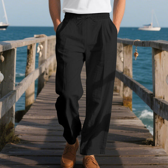 Herren bequeme Strandhose mit elastischem Bund und verstellbarem Kordelzug
