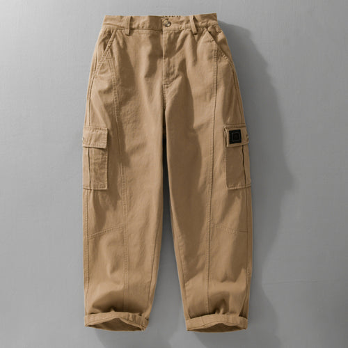Herren Utility-Cargo-Hose aus Baumwoll-Twill mit aufgesetzten Beintaschen und relaxed Tapered Fit Nord Taschen