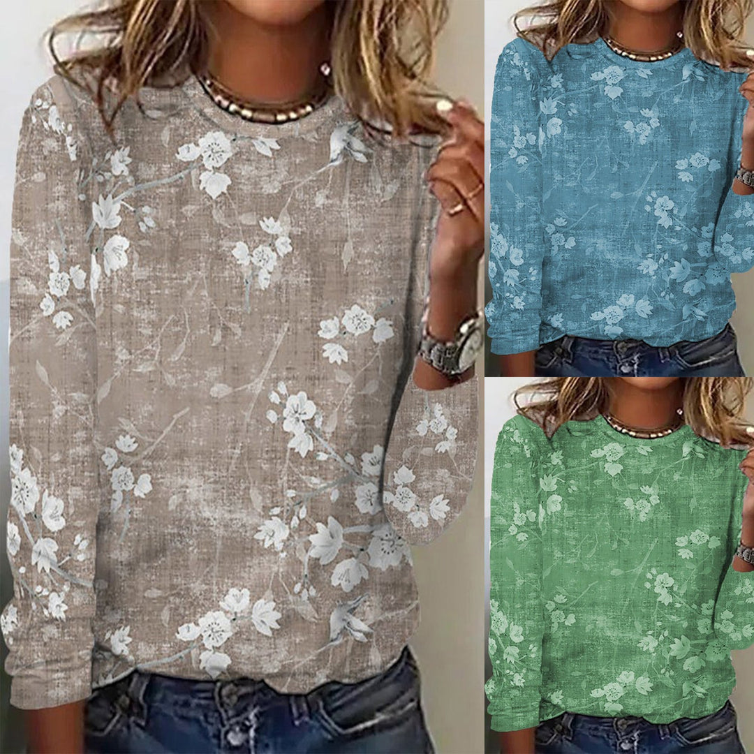 Damen Langarmshirt mit floralem Druck und weichem Stoff