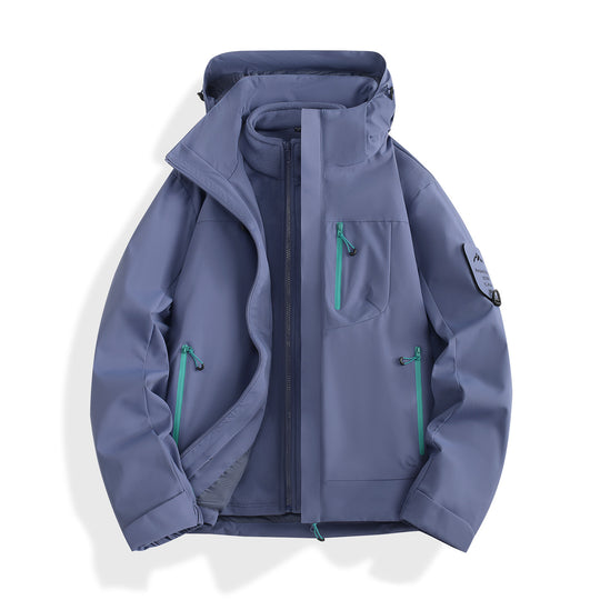 Damen zweilagige Softshell-Parka mit herausnehmbarem Fleecefutter und wasserdichten Reißverschlüssen Nord Taschen