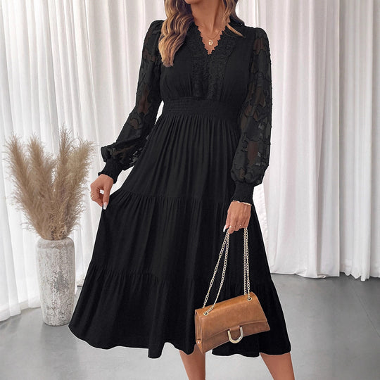 Damen Elegantes Maxikleid mit Spitzendetails Nord Taschen